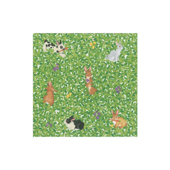 Caspari Luncheon Napkins: Bunnies and Boxwood